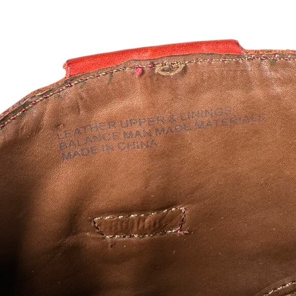 Kork-Ease Katie Red Studded Leather Ankle Booties 8 Western Harness Moto Boho - Picture 12 of 12